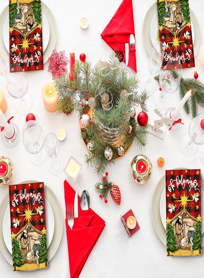 JarThenaAMCS مناديل جارثينا إيه إم سي إس، ١٠٠ قطعة، مناديل ورقية حمراء وسوداء منقوشة، للاستخدام مرة واحدة، مثالية لحفلات أعياد الميلاد، العشاء، وتزيين طاولة الطعام في المنزل. - Image 5